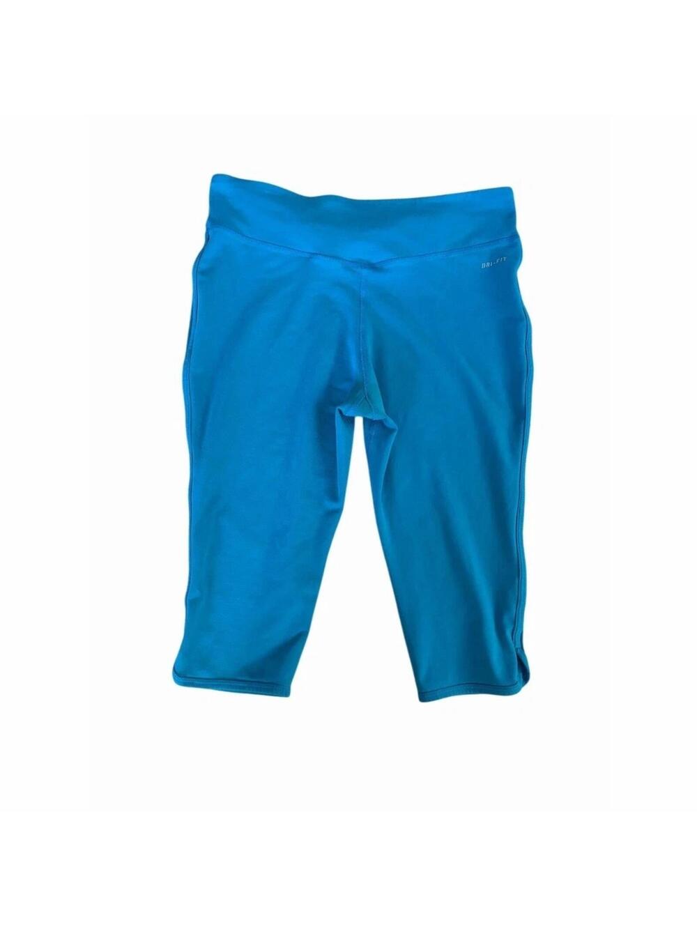 Nike Dri-FIT Capri Leggings Womens Size L Blue Pull-On 90’L Athleisure Y2K Crop